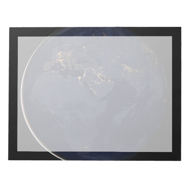 Bloco De Notas Europa, África e Médio Oriente Luzes À Noite (Frente)