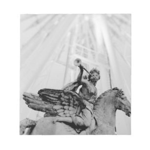 Bloco De Notas Europa, França, Paris. Estátua e Roda-gigante, 2
