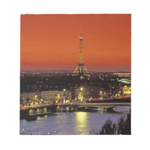 Bloco De Notas Europa, França, Paris. Vista do pôr do sol da Torr