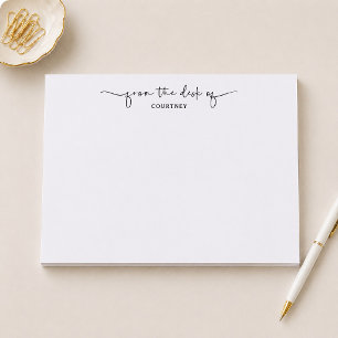 Bloco De Notas Exclusivo Da Mesa Do Swash De Script Branco Preto