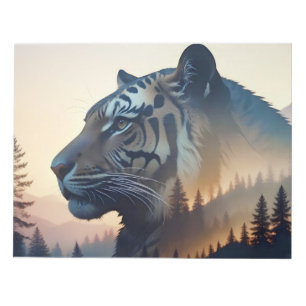 Bloco De Notas Exposição Dupla Tigre Natureza Animal Selvagem