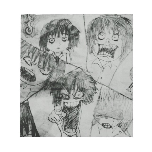 Bloco De Notas expressão facial de desenho animado engraçado (Frente)