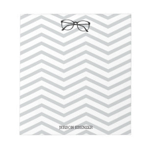 Bloco De Notas Eyeglass Nerdy que lê Chevron masculino