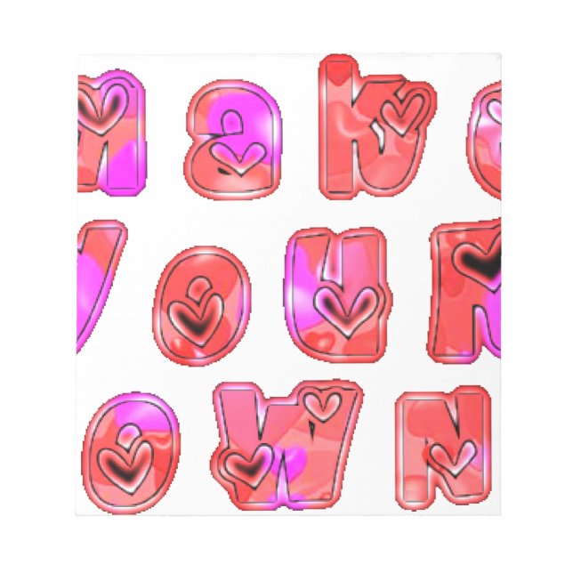 Bloco De Notas Faça seu próprio coração Impressão (Frente)