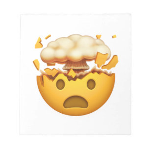 Bloco De Notas Face Chocada Com Cabeça Explosiva - Emoji