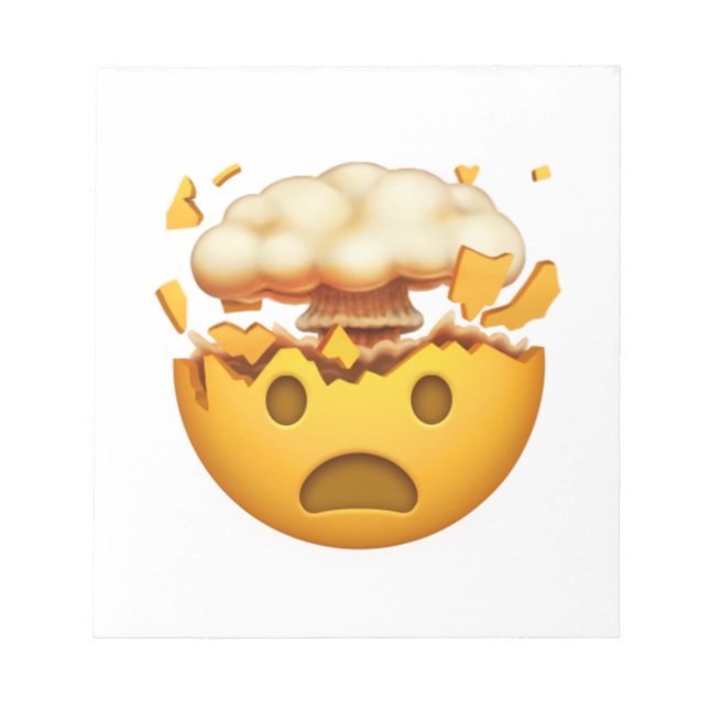 Bloco De Notas Face Chocada Com Cabeça Explosiva - Emoji (Frente)