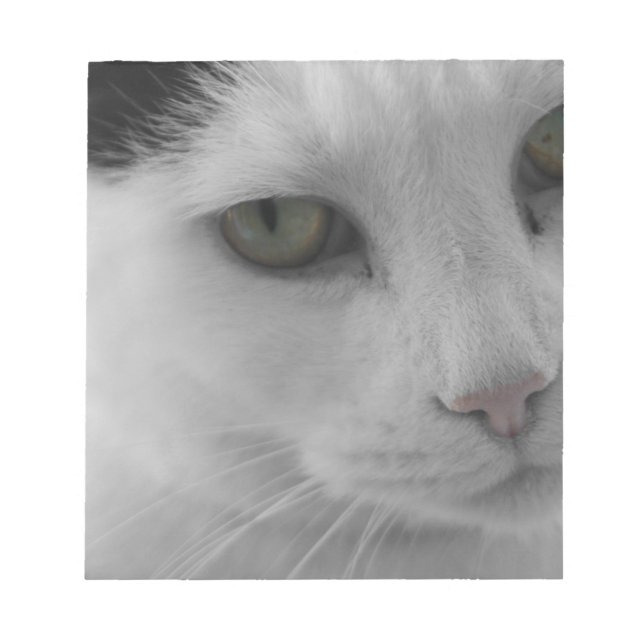 Bloco De Notas Face de gatos brancos e pretos (Frente)