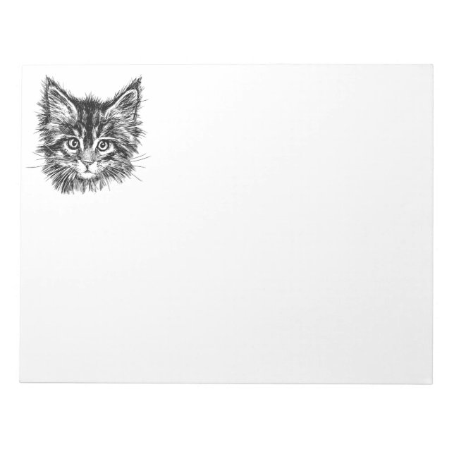 Bloco De Notas Face de Kitten Preta e Branca (Frente)