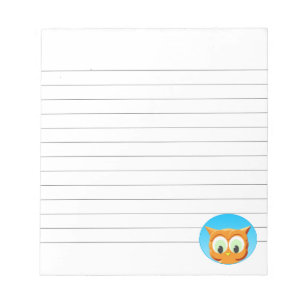 Bloco De Notas Face De Uma Pequena Coruja Vinculada
