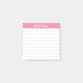 Bloco De Notas Fácil Leitura Personalizado Com Linhas Rosa