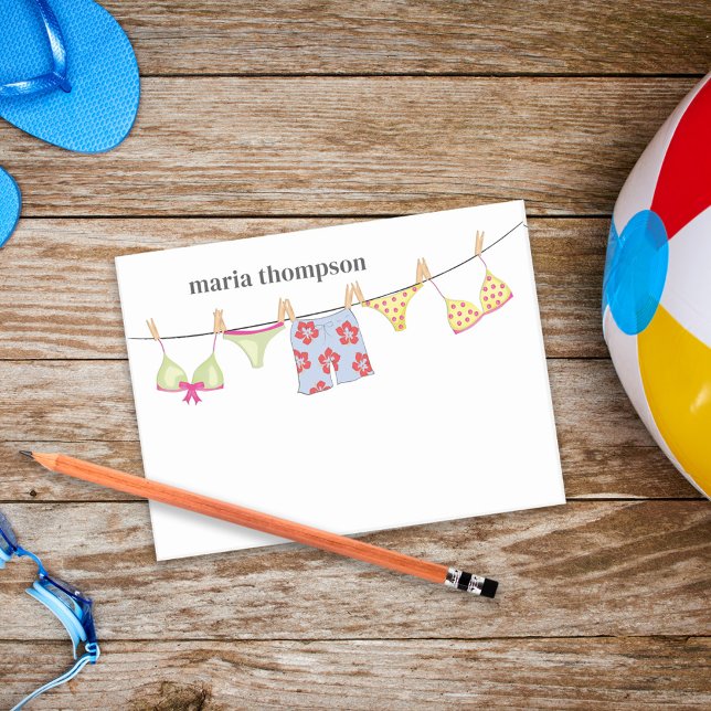 Bloco De Notas Fácil Verão adicione seu nome personalizado (Criador carregado)