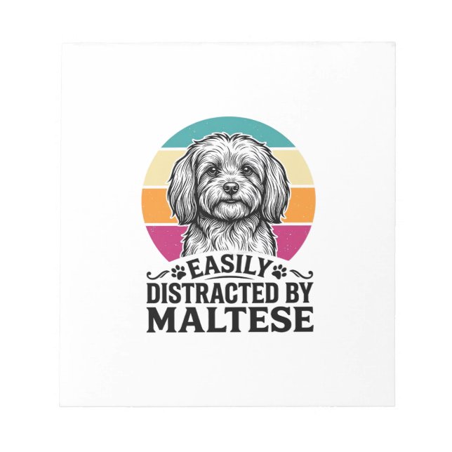 Bloco De Notas Facilmente Distraído Pelo Design de Cachorro Vinta (Frente)