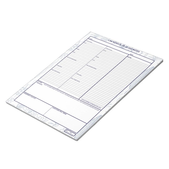 Bloco De Notas Faculdade de Direito no jornal da aula (Inclinado)