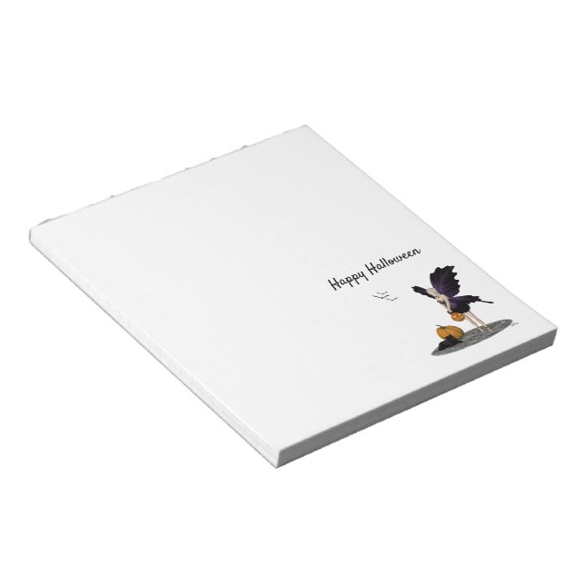 Bloco De Notas Fada De Halloween Com Pumpkins Notepad (Inclinado)