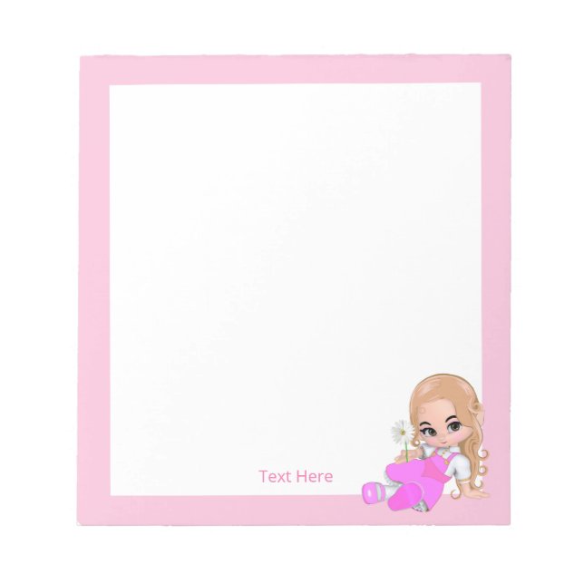 Bloco De Notas Fadas e Flores de Cuta Simples (Frente)