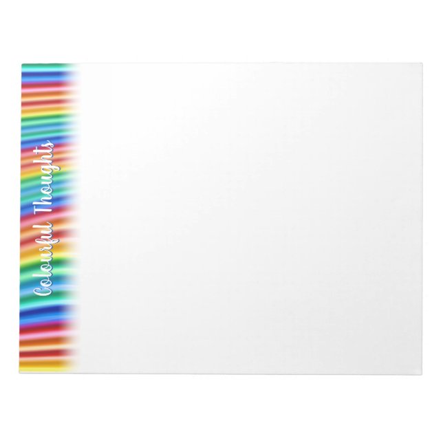 Bloco De Notas Fade Rainbow Notepad Coor Thoughts design (Frente)