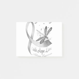 Bloco De Notas Faith Hope ama Cinza Dragonfly Consciência Asma