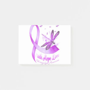 Bloco De Notas Faith Hope Love Dragonfly Roxo Fibromyalae