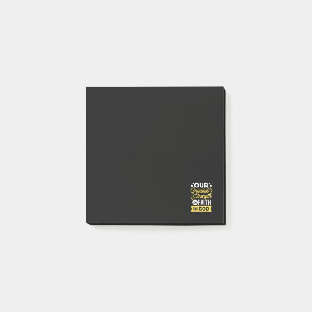 Bloco De Notas Faith in God – Our Greatest Strength Quote (Frente)