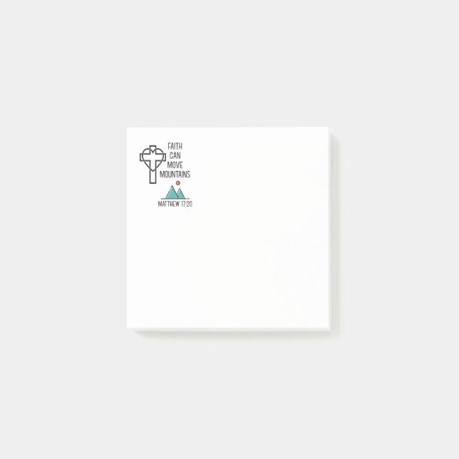 Bloco De Notas Faith Mover Montanhas Citação da Bíblia Cristã (Frente)