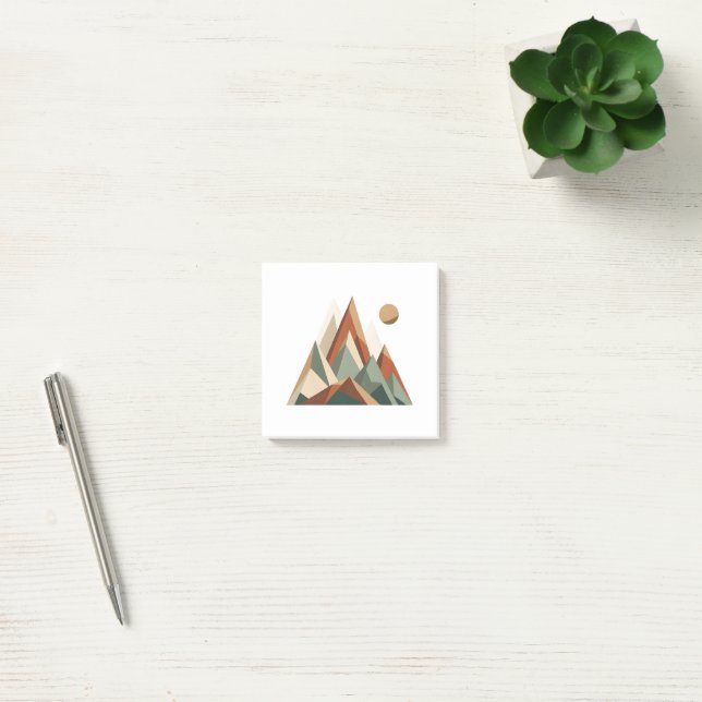 Bloco De Notas Faixa de Montanhas Geométricas Boho | Caderno Mini (Escritótio)
