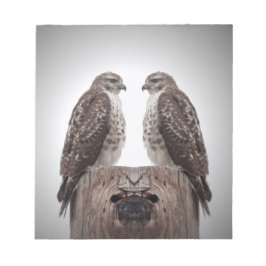 Bloco De Notas Falcões em um cargo