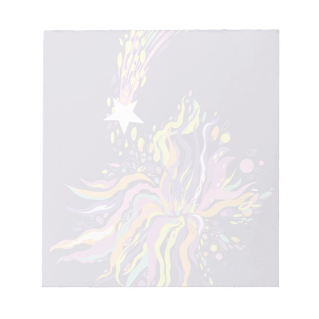 Bloco De Notas Falling star Fantasy garden Floral art. Notepad (Frente)