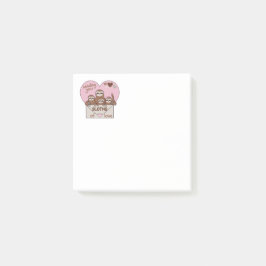 Bloco De Notas Família de Preguiças com Envelope, Coração e Texto