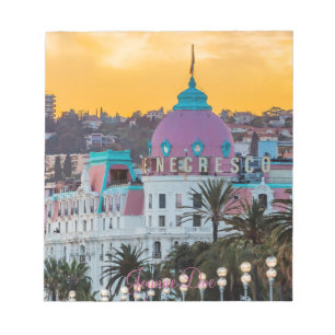 Bloco De Notas Famoso hotel de luxo Negresco em Nice França