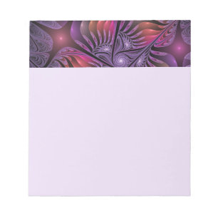 Bloco De Notas Fantasia Abstrata Colorida e Trippy Roxa Fractal