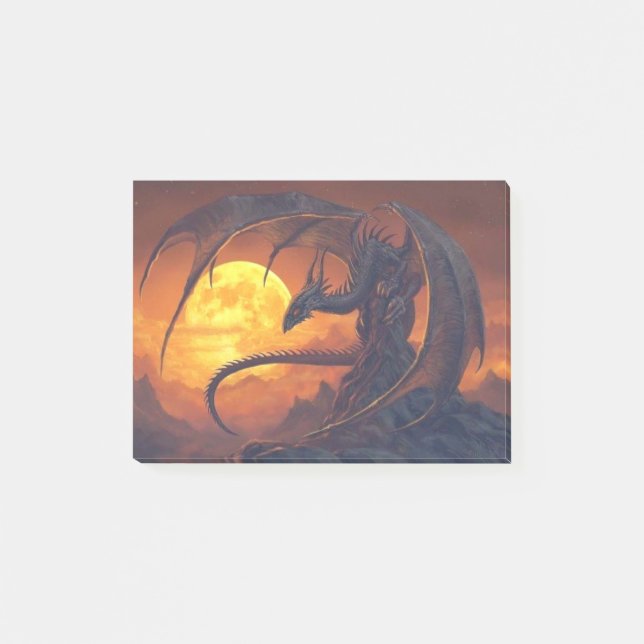 Bloco De Notas Fantasia de Dragão Moon (Frente)