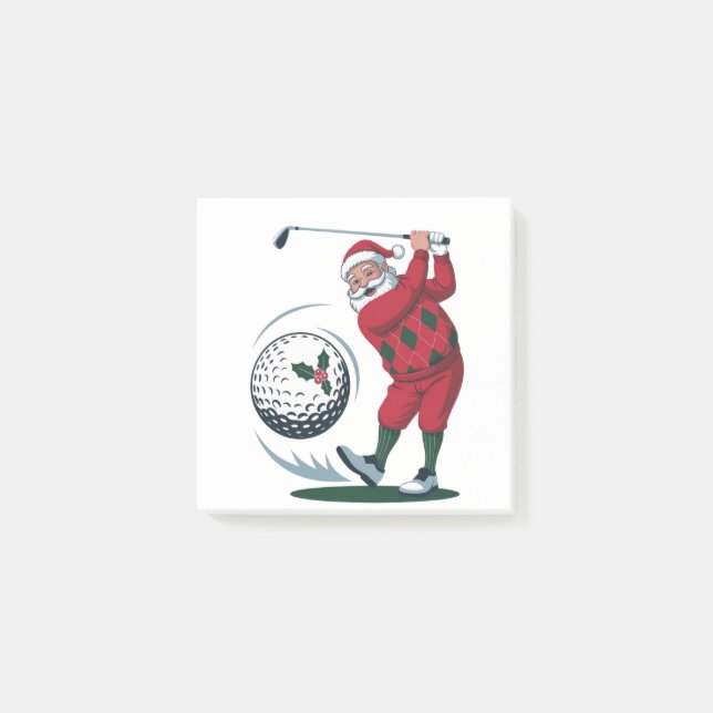 Bloco De Notas Fantasia Fantasma Golf Tocando Papai Noel (Frente)