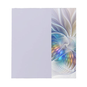Bloco De Notas Fantasia Floral, Flor Abstracta Colorida Fractal