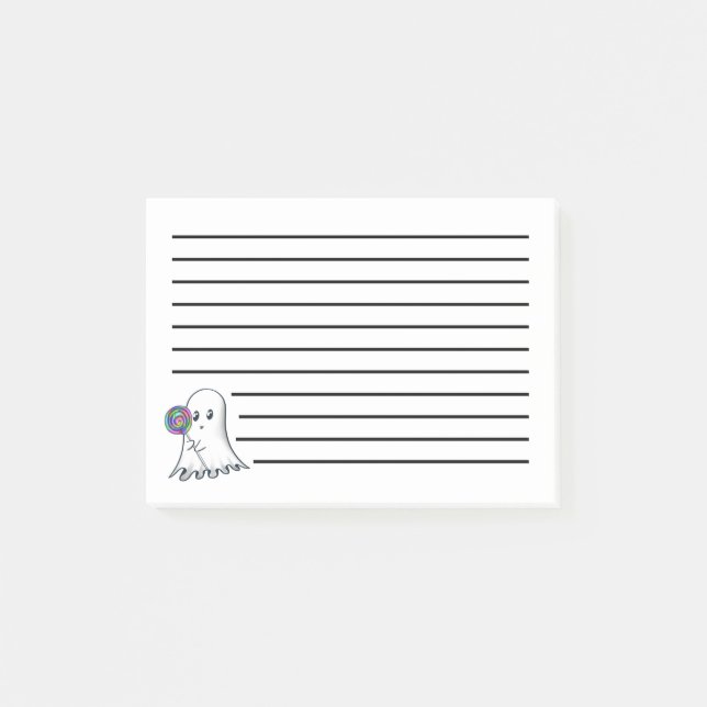 Bloco De Notas Fantasma Bonito com Notas Postadas do Lolipop (Frente)