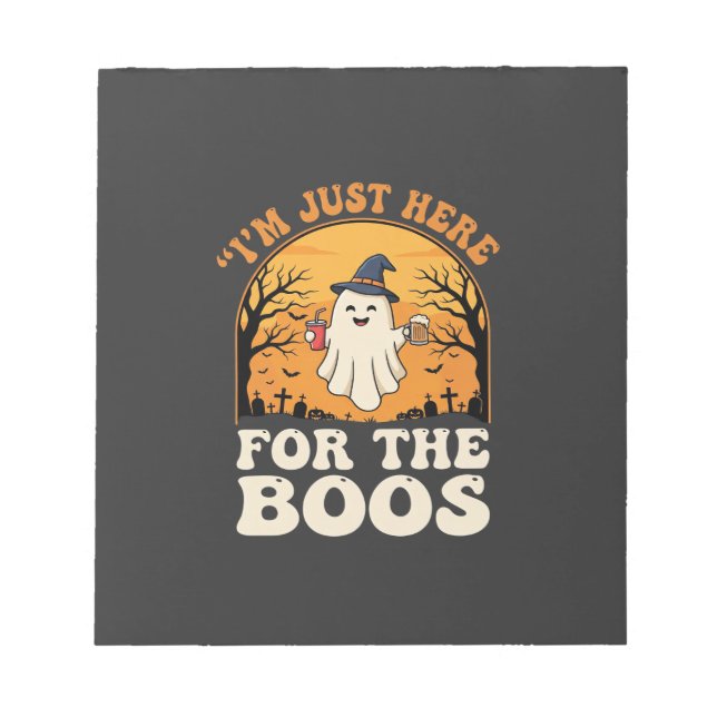 Bloco De Notas Fantasma de Halloween Aqui Para as Vaias (Frente)