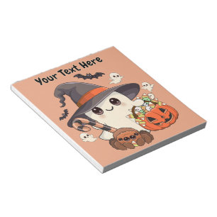 Bloco De Notas Fantasma de Halloween Fofo no Estilo Kawaii