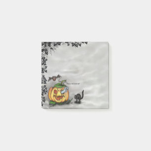 Bloco De Notas Fantasma, Gato, Bat e Pumpkin, Feliz Halloween!