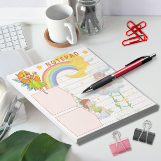Bloco De Notas Fantasy Fairy Rainbow Moon Stars Cloud Theme