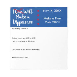 Bloco De Notas Farei a diferença no Lembrete do Escrutínio Pessoa