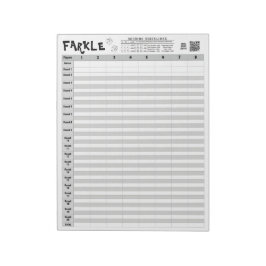 Bloco De Notas Farkle Grandes Planilhas com Regras Facilmente Ras