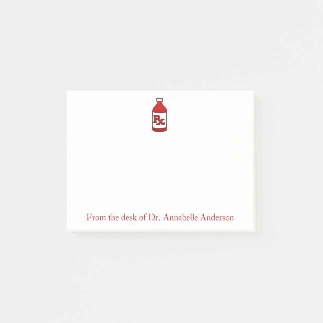 Bloco De Notas Farmacêutico Personalizar Notas de Posto (Frente)