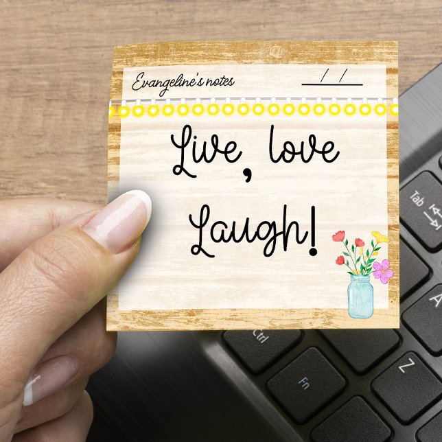 Bloco De Notas Farmácia bucica, lâmpadas e flores 3" x "3 (Criador carregado)