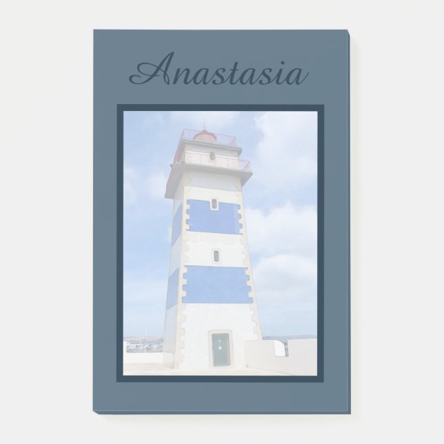Bloco De Notas Farol de aquarela (Frente)