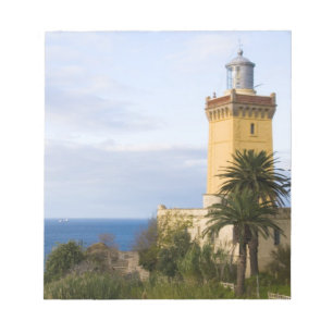 Bloco De Notas Farol de Tangier Marrocos no Boné Spartel