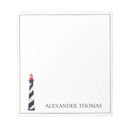 Bloco De Notas Farol Náutico Costeiro Negro e Branco