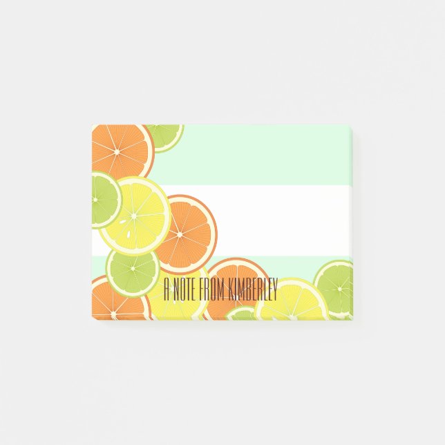 Bloco De Notas Fatias de Frutas Cítricas Coloridas Modernas Perso (Frente)