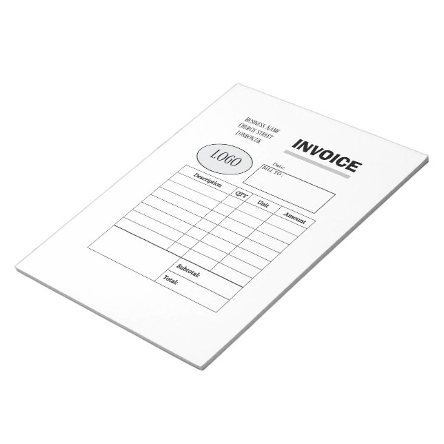 Bloco De Notas Fatura comercial personalizada profissional (Inclinado)