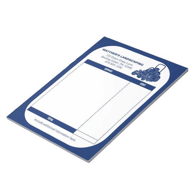 Bloco De Notas Fatura de Recebimento Comercial de Remoção de Leis (Inclinado)