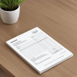 Bloco De Notas Fatura profissional minimalista moderna
