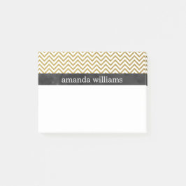 Bloco De Notas Faux Dourado Chevron Stripes